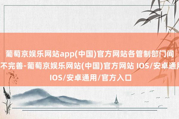 葡萄京娱乐网站app(中国)官方网站各管制部门间息争机制尚不完善-葡萄京娱乐网站(中国)官方网站 IOS/安卓通用/官方入口